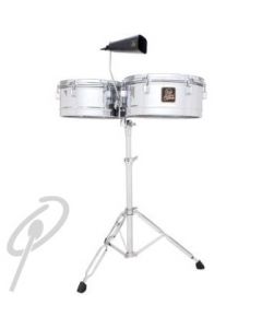 LP Aspire Timbales 13+14" Chrome w/stand & cowbell