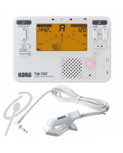 Korg TM-70C Tuner w/Contact Mic White